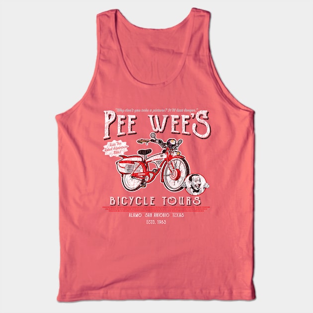 Pee Wee's Bicycle Tours Worn Out Tank Top by Alema Art